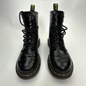 Dr. Martens 1460 W Black Patent Leather Lace Up Boots Women’s Size 5